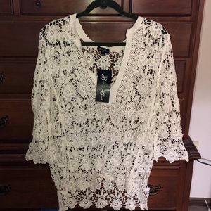 Brittany Black crocheted summer top new with tags